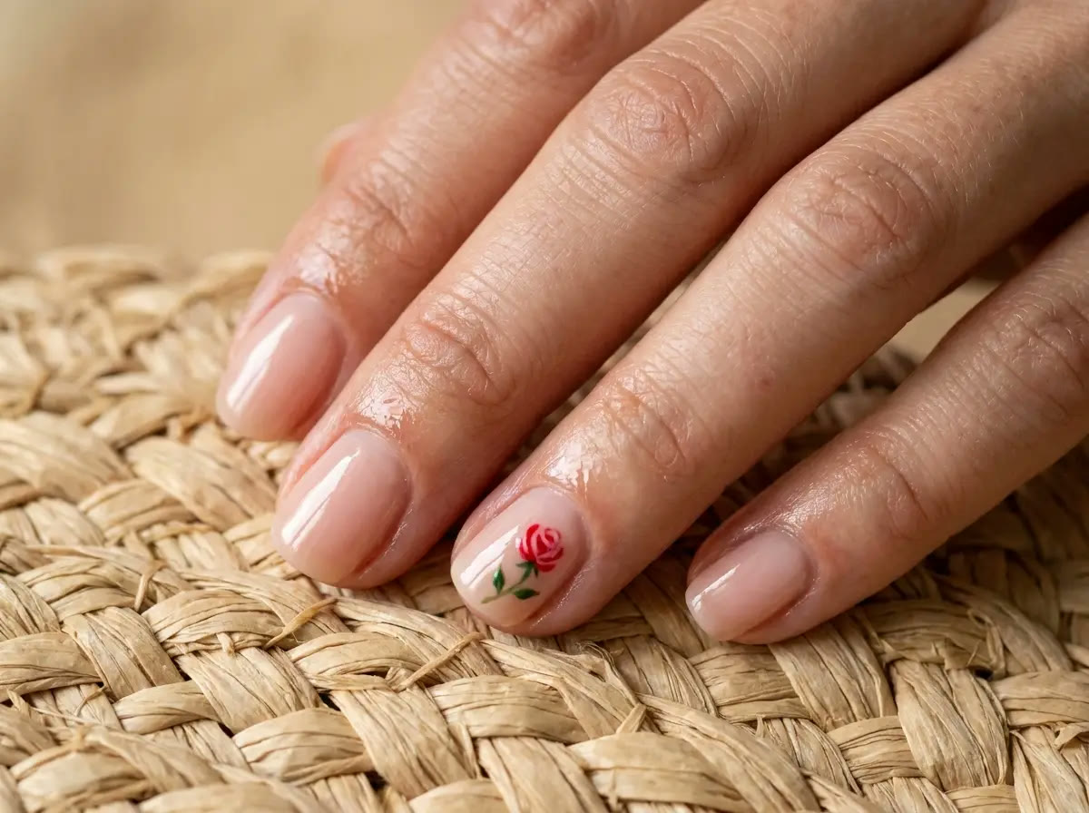 Fresh roses and eucalyptus at Lavie Nail Bar